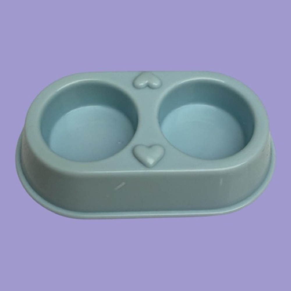 Vintage Playskool Victorian Dollhouse Blue Dog Dish 1990s